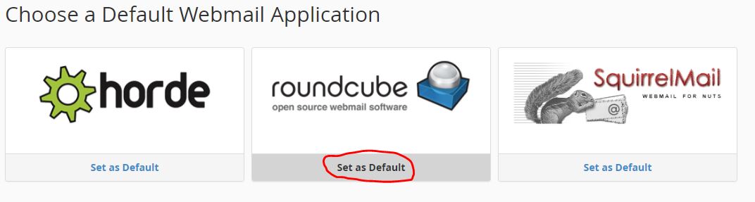 Select Default Webmail Application