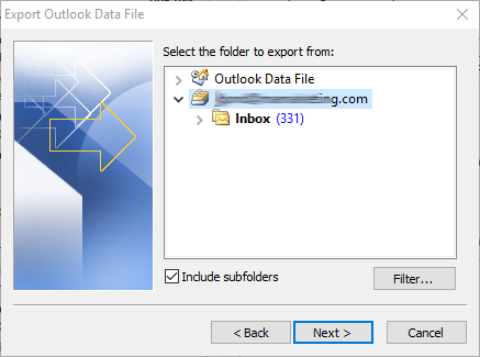 Select Mailbox to Export