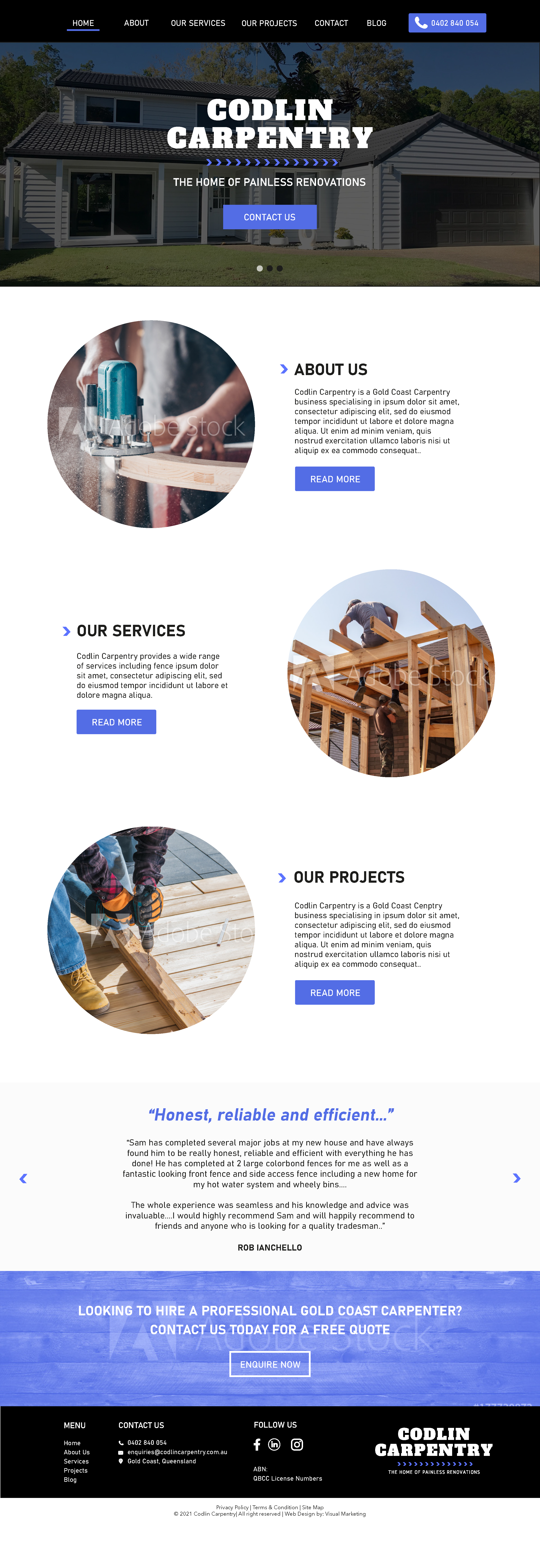 Codlin Carpentry Mobile - Websites for Tradies